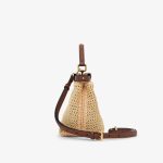 Fendi Peekaboo Mini Brown leather and macramé bag - Image 4